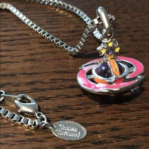 Electric Bolt Saturn Orb Necklace
